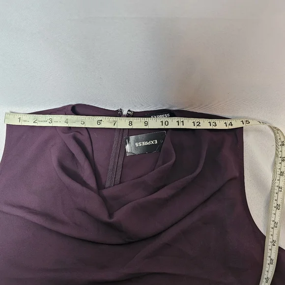 NWT Express Draped Neck Sleeveless Blouse - Deep Plum | Size M - Picture 7 of 8